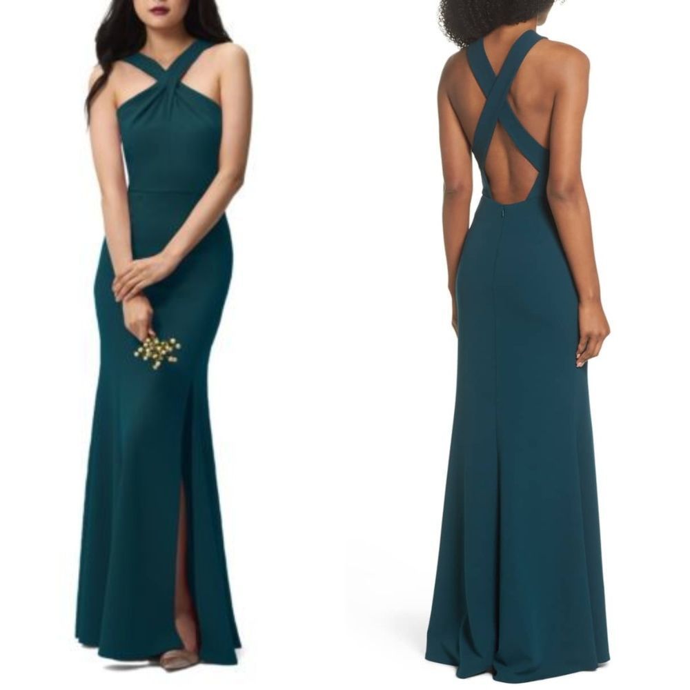 Kayleigh Cross Front Crepe Knit Gown